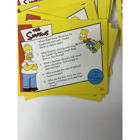 Simpsons Trivia Game TV Episode Small Tin by Cardinal Open Box Complete 2003 - Picture 7 of 10